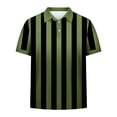 thumbnail image 4 of VgaVtl Men Polo Shirts Big and Tall Summer Short Sleeve Mens Shirts Running Green Casual Button Striped Shirts, 4 of 7