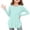Cyan #041, variant on Girls Long Sleeve Shirts Crewneck Soft Tunic Tops Kids Curve Hem Side Slit T-Shirts Light Purple 110