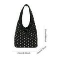 thumbnail image 2 of HUISZJ Stylish Studded Shoulder Bag, rendy Shoulder Bag, Large Capacity Tote Handbag for Women Work Shopping Travel (Black), 2 of 10