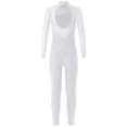 thumbnail image 5 of Aiihoo Kids Girls Dance Bodysuit Gymnastics Leotard Rhinestones Skating Jumpsuit Long Sleeve Dance Unitard White 16, 5 of 6