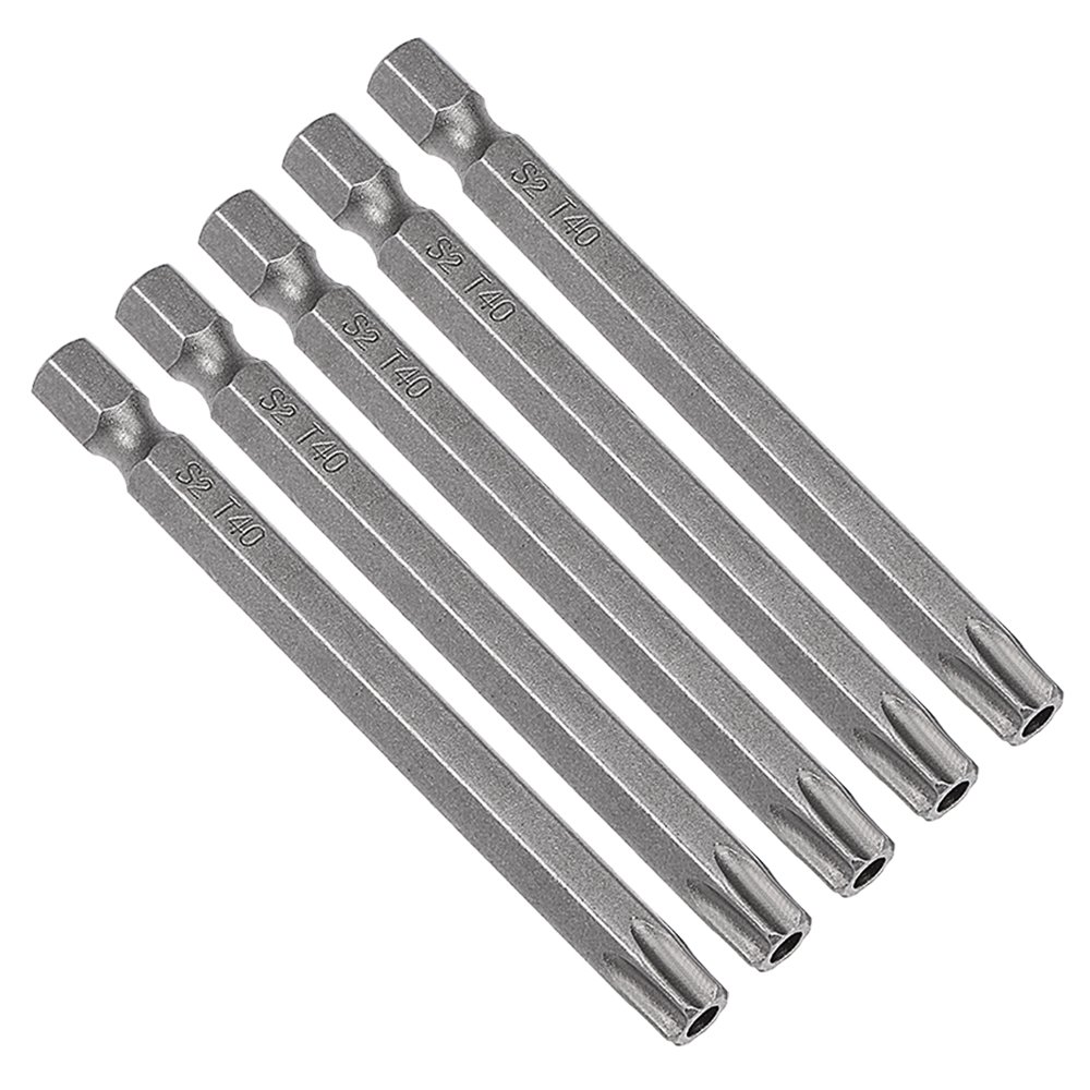 5pcs 1/4" Hex Shank T40 Security Torx Screwdriver Bits 75mm