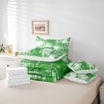 thumbnail image 5 of Feelyou Chic Art Abstract Bedding Comforter Set 7pcs for Adult, Modern Fashion Stripes King Bedding Sets, Green Watercolor Reversible Bed Sheets, Ultra Soft Bedroom Decor, 5 of 7