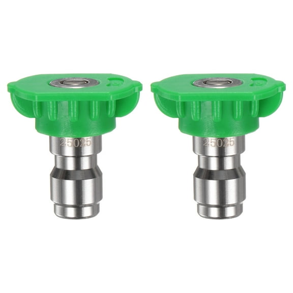 Uxcell 2-Pack Pressure Washer Spray Nozzle Tips, 25 Degree 1/4 Power Washer Tip for Surface Cleaning [1mm Orifice]