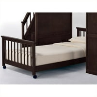 NE Kids School House Lower Stair Loft Bed in Chocolate-Twin