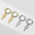 thumbnail image 4 of Egyptian Ankh Cross Pendant Earrings Stainless Steel Dangle Hoop Earrings Key of Life Amulet Classic Cross Jewelry for Women Men, 4 of 10