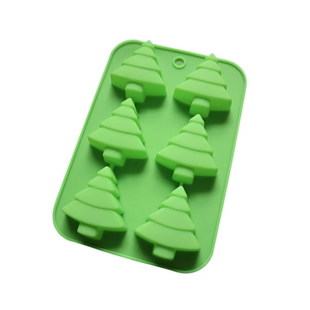 

6 Christmas Tree Silicone Mold Cake Baking Mold Chocolate Candy Handmade Soap Ice Cube Biscuit Moulds No-Stick Christmas Baking Trays Pan DIY Baking Tools