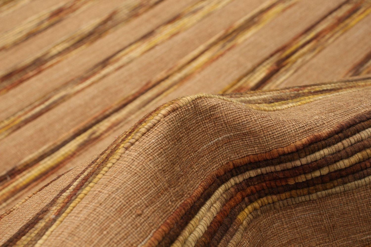 ECARPETGALLERY 3'11" x 5'11" Stripes Collage Handmade Area Rug for Living Room, Dining Room and Bedroom in Brown