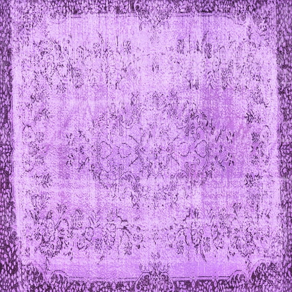 Ahgly Company Indoor Square Abstract Purple Contemporary Area Rugs, 8' Square