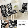 thumbnail image 3 of Oversize Black Chair Covers for Dining Room Set of 4,Large Stretch Spandex Parsons Chair Slipcovers ,Removable Washable Kitchen Chair Seat Cover Protector for Home Party Ceremony Dinner (Daisy, 4PCS), 3 of 6