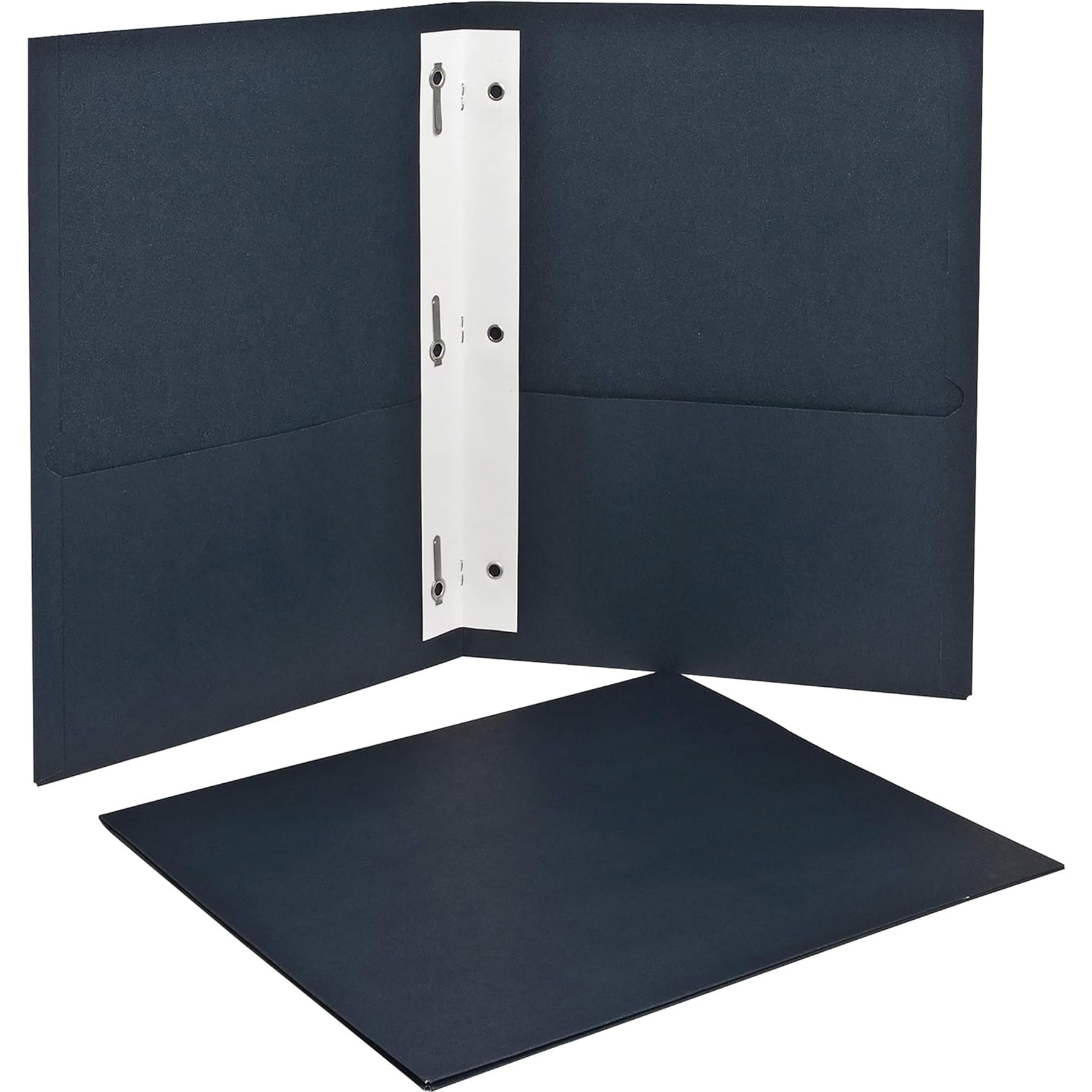 Oxford Twin Pocket Folders with Fasteners, Dark Blue, Box of 25