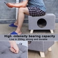 thumbnail image 4 of Cat House for Indoor Cats - Wood Pet House Cat Cave with Mat, Cat Condo, Cat Stool, Pet Bed, Cube House for Cats and Small Dogs ﻿, 4 of 9