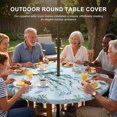 thumbnail image 3 of Round Outdoor Tablecloth with Umbrella Hole and Zipper, Aqua Jellyfish Tablecloth with Elastic Waterproof, Coastal Nautical Ocean Shells Seaweed Patio Table Covers for 31" - 35" Picnic Pool Tables, 3 of 9