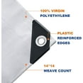 Boshen Heavy Duty Tarp 12 Mil Thick Multipurpose Protective Cover White