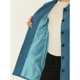 thumbnail image 5 of INSPIRE CHIC Women's Peter Pan Collar Single Breasted Winter Overcoat S Solid Blue, 5 of 6