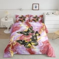 thumbnail image 2 of Red Marble Comforter Set Gold Butterfly Down Comforter,Lilac Marbling Bedding Set Full,Abstract Ombre Ink Fluid Art Quilt Set Rustic Animal Dreamy Butterflies Room Decor Aesthetic, 2 of 7