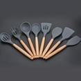 thumbnail image 2 of Juego de 8 piezas caja de colores - Juego de utensilios de cocina con mango de madera de silicona de 8 piezas Xemadio LN-1229, 2 of 8