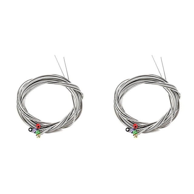 Ensemble de 10 Pcs Cordes en Acier Inoxydable avec Extrémités Colorées pour 5 Guitares Électriques Pièces de Rechange