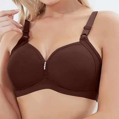 Blczomt No Wire Plus Size Bra Balconette Brown Seamless Sexy Bras