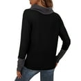 thumbnail image 3 of FASHIONWT Women Waffle Pattern Top Tunic Tee Mock Neck Fall T-Shirts, 3 of 4