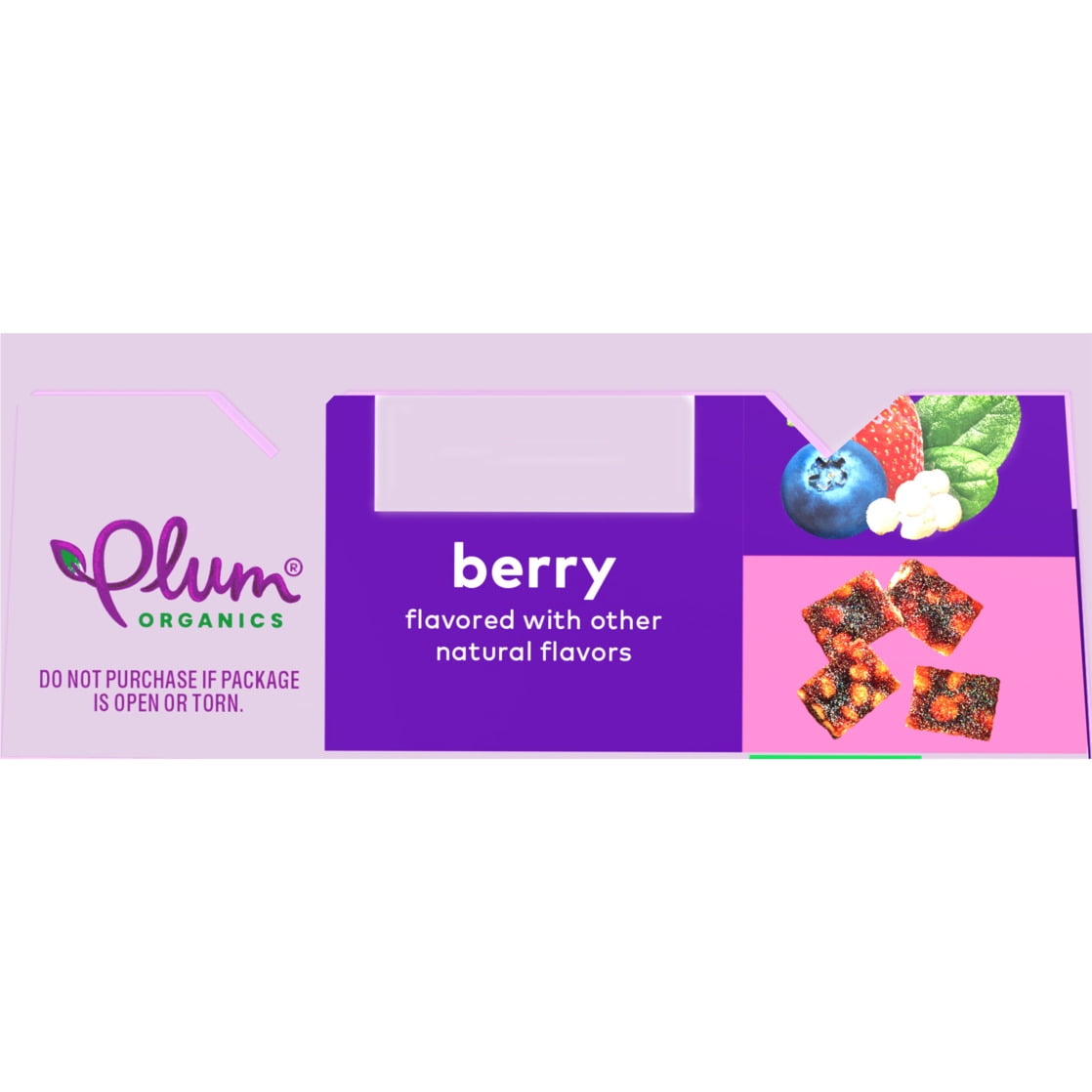 (12 pack) Plum Organics® Teensy® Snacks Puffed Quinoa Berry .35oz Pouch/5-Count Box
