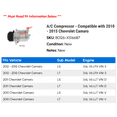 thumbnail image 2 of A/C Compressor - Compatible with 2010 - 2015 Chevy Camaro 2011 2012 2013 2014, 2 of 2