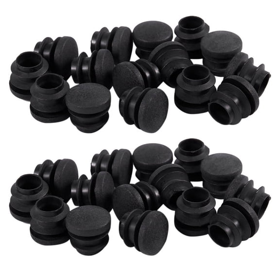 30Pcs Black Plastic Blanking End Cap Round Tube Insert Pipe Bung 16mm,30 x Round Tube Insert Cap,Black