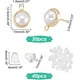 thumbnail image 2 of 20 piezas de accesorios para aretes de perla, aretes de latón chapados en oro de 18 quilates, aretes de perla de imitación de plástico, aretes de media caña con 40 tuercas de plástico para aretes., 2 of 7