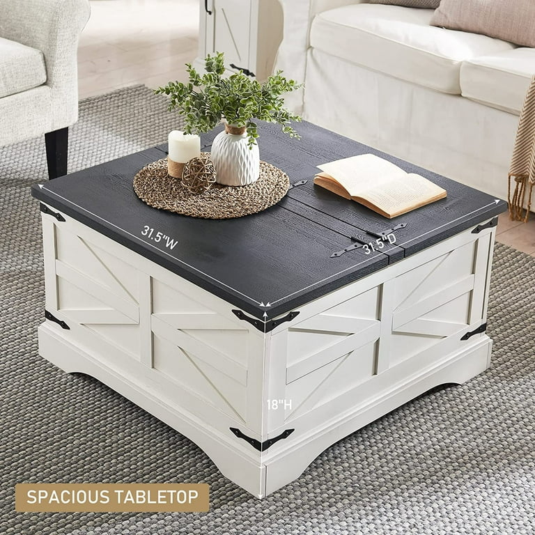 Large Square Storage Box Trunk with Metal Accents Coffee Table