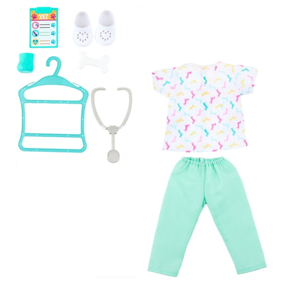 My Life As Veterinarian Fashion Set for 18-Inch Dolls, 8 Pieces