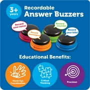 Learning Resources Recordable Answer Buzzers - Sound Effect Button, Family Game Shows, Ages 3+