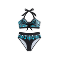 thumbnail image 2 of JoveMarine Bikini Sets for Women – Split Printed Swimsuit with Breast Pads, No Underwire, Fashion Sexy Two-Piece, Perfect for Summer Beach Vacation,Cyan L, 2 of 5