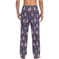 thumbnail image 4 of FREEAMG Cartoon Doodle Cats Pajama Pants for Men, Men's Separate Bottoms, Pure Cotton Comfortable Lounge Pants for Men（37）, 4 of 7