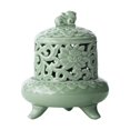 thumbnail image 2 of Quemador de incienso de cerámica hecho a mano, soporte de incienso en forma de cono con tapa, soporte para varillas de incienso para salón de té, dorm B, 2 of 8