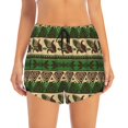 thumbnail image 2 of Xecao Dark Green Vintage Corn Pattern for Double-layer Running Short for Women, Perfect for Gym, Tennis, and More, Featuring a Convenient Pocket-Small, 2 of 7