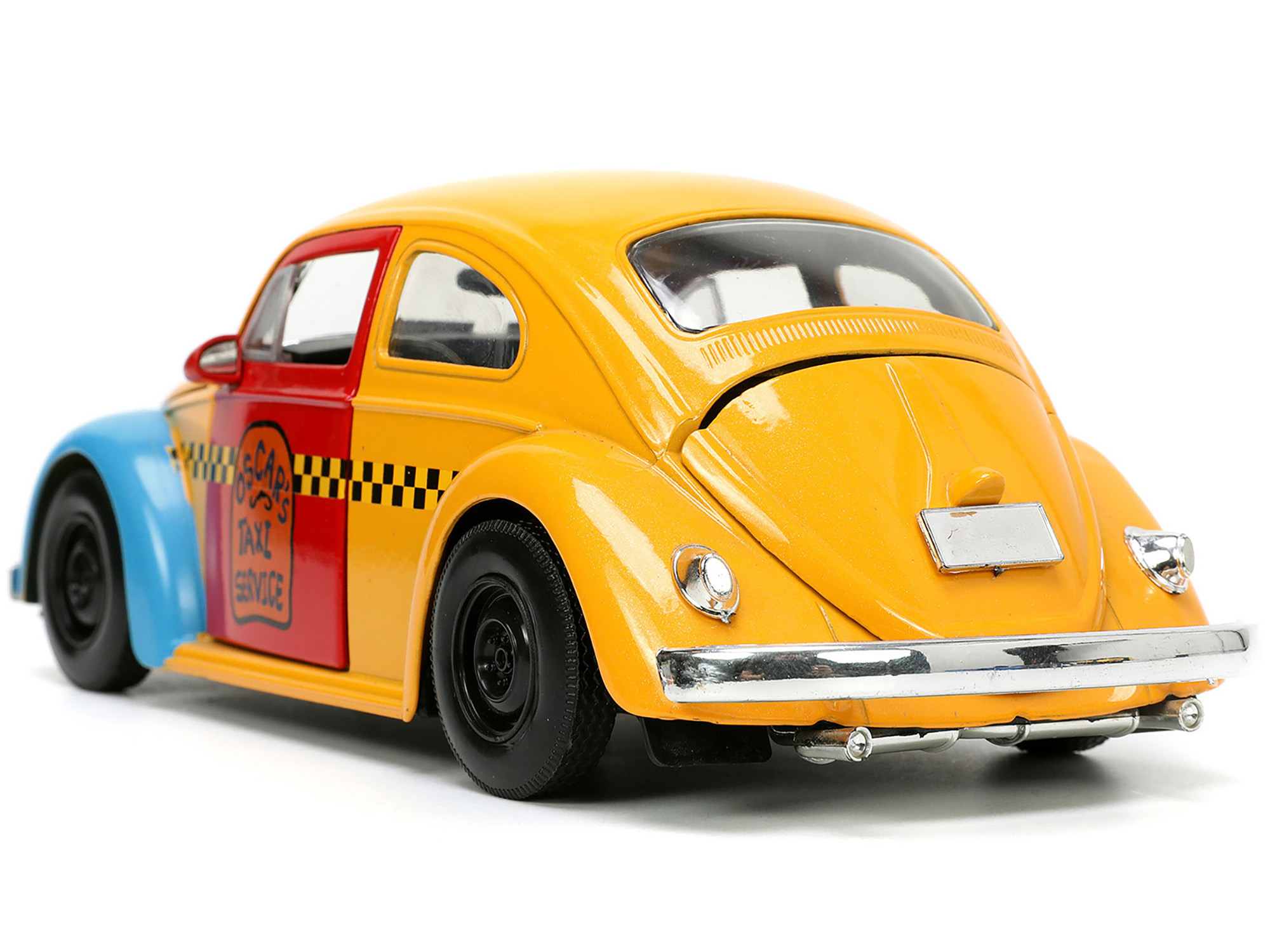 Diecast 1959 Volkswagen Beetle Taxi Yellow and Blue "Oscar's Taxi