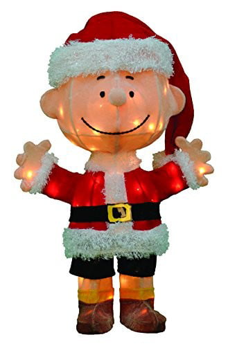 Product Works 42-Inch Peanuts Metal Charlie Brown with Tree Christmas Decoration