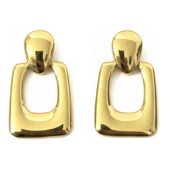 18k Gold Plated Drop Earrings Set for Women Trendy Stylish Golden Rectangle Hypoallergenic Lightweight Stainless Steel Stud Earring Birthday Valentines Day Gift for Wife Girlfriend