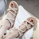 thumbnail image 4 of Alpargata de paja de imitación, parte inferior plana, ropa exterior, tendencia de playa, tacón plano, sandalias y zapatillas de moda para mujer Wmkox8yii  nm6584, 4 of 8