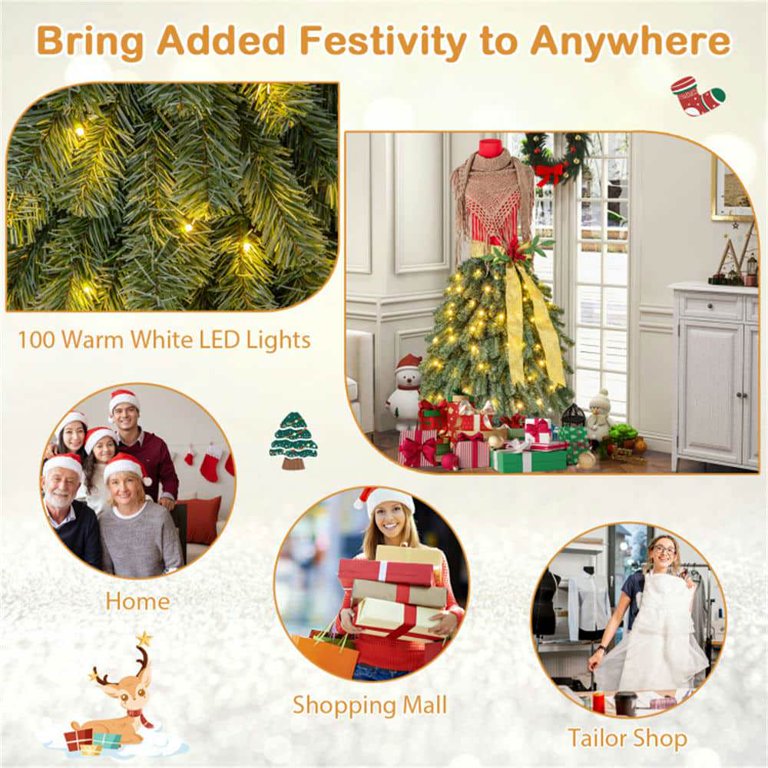 walmart dress form christmas tree Spaco 5 FT Pre-lit Mannequin Artificial Christmas Tree Dress Form,  Christmas Tree for Indoor Holiday Decoration, Green