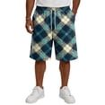 thumbnail image 3 of Plaid Shorts for Men Casual Classic Fit new Drawstring Elastic Waist Short Lightweight Straight Leg Loose Y2k Lounge Shorts with Pockets Dark Blue XL, 3 of 5