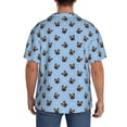 thumbnail image 5 of Xecao offers the french Bulldog Face for Men's Casual Short-sleeved Shirt, a button-up collared shirt with a pocket, perfect for beach vacations and yacht travel in the XX-Large size., 5 of 7