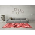 thumbnail image 3 of Ahgly Company Machine Washable Indoor Round Abstract Red Modern Area Rugs, 6' Round, 3 of 4