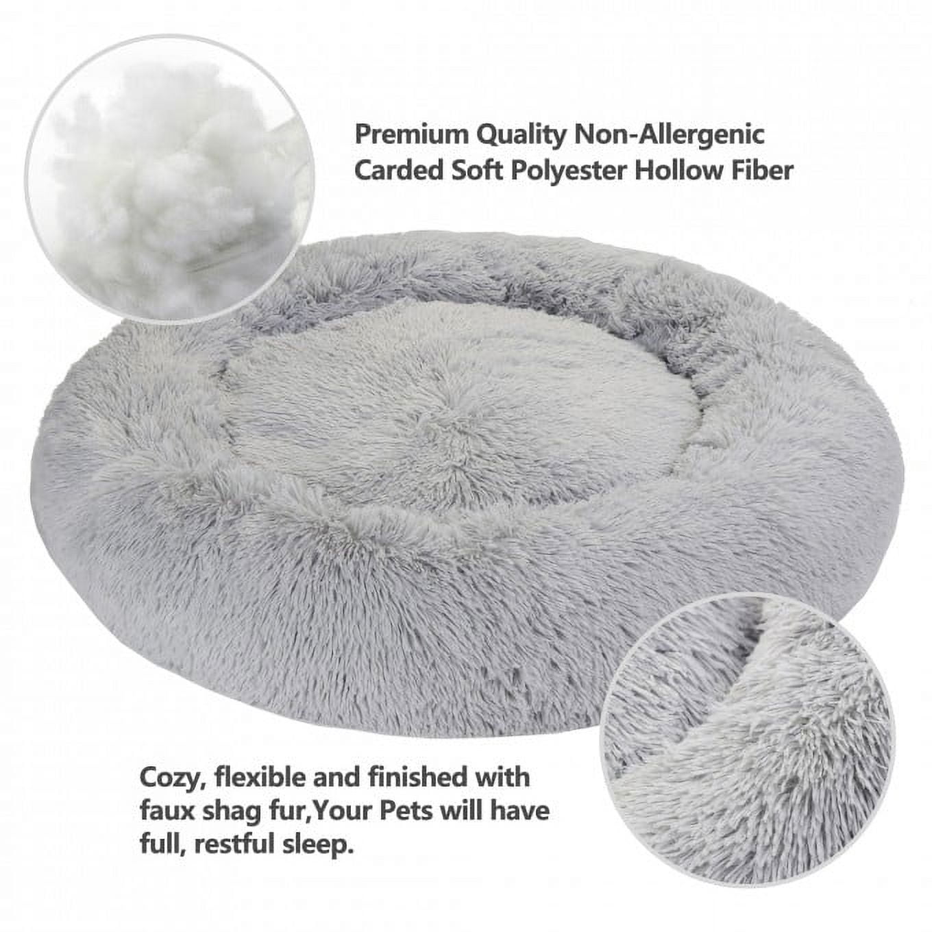 ZENY 30" Calming Ultra Soft Shag Faux Fur Dog Bed for Medium Small Dogs and Cats
