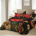 thumbnail image 2 of Tyrot 3 Piece Black Boho Floral King Size Quilt Sets Farmhouse Botanical Comforters Bedding King Quilt Sets  96"x106", 2 of 7
