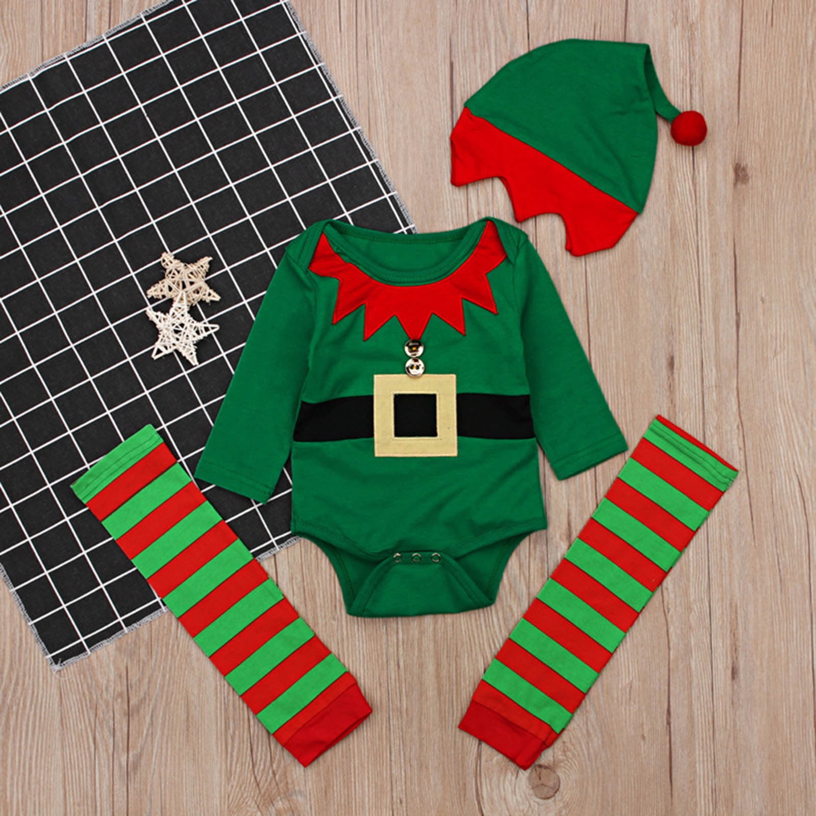 Christmas Bodysuit Holiday Party Outfit Soft Hooded Romper Jumpsuit For Baby Boys Toddler Winter Playwear