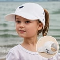 thumbnail image 2 of LRen Adjustable Kids Baseball Cap with Ponytail Hole Lightweight Breathable Sun Hat for Outdoor Sports and Daily Wear White, 2 of 4