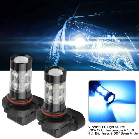 Tebru Headlight Bulbs,2pcs 9005 HB4 8000K Ice Blue 50W LED Headlight Bulbs Kit Fog Light Car Driving Lamp