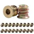 thumbnail image 1 of 20 Pcs Threaded Insert, Wood Furniture Threaded Insert Nuts Hex Socket Screw Wood Inserts Bolt Assortment Kit with Hex Wrench(M4x10mm), 1 of 7