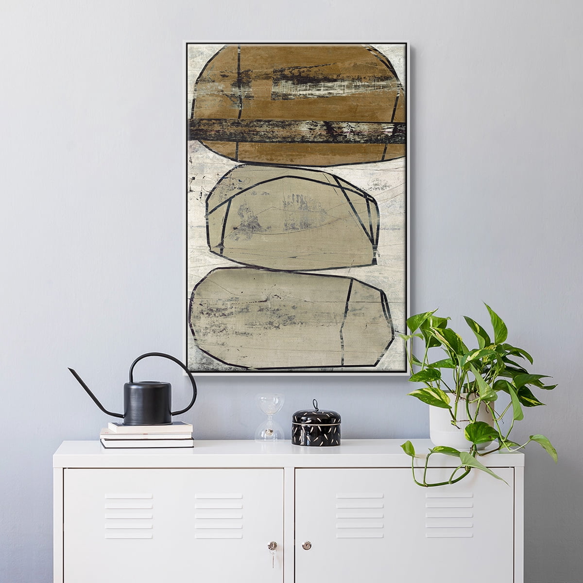 Dim Sum I Framed Premium Gallery Wrapped Canvas - Ready to Hang - 25 x 37 - White Floating Frame