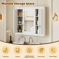 thumbnail image 2 of Bathroom Cabinet with Mirror, Modern Wall Mounted Medicine Cabinet with Doors, Wood Bathroom Storage Organizer with Adjustable Shelves, for Living Room, Entryway, 2 of 9